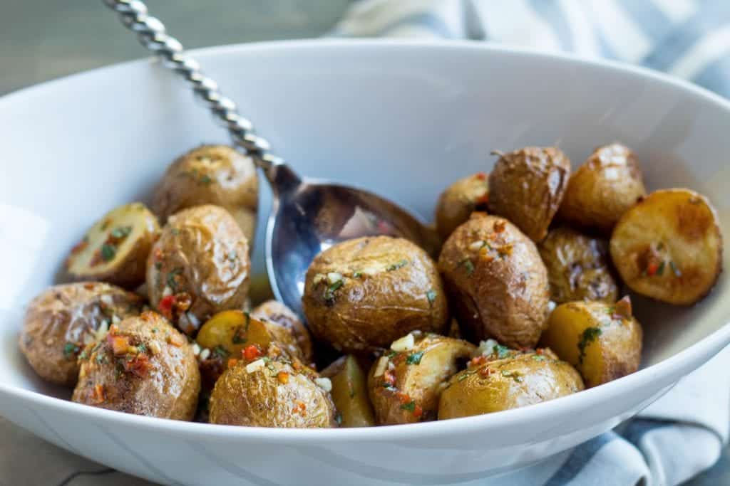 quick Roasted Potatoes with Chili Lime Sauce