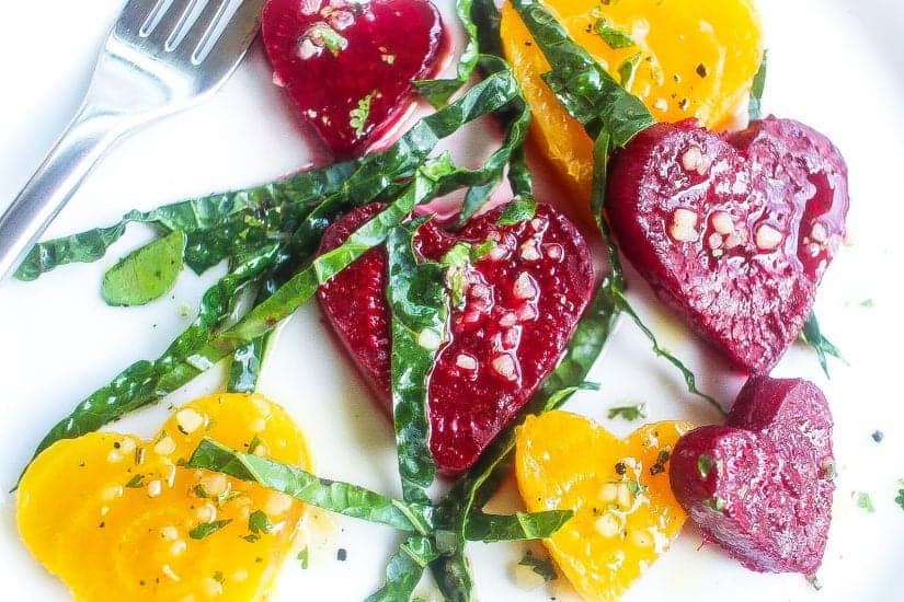 roasted beets salad with kale and vinaigrette #beets #salad www.foodfidelity.com