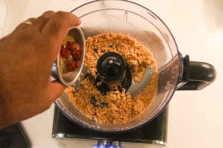 ground peanuts in a food processor