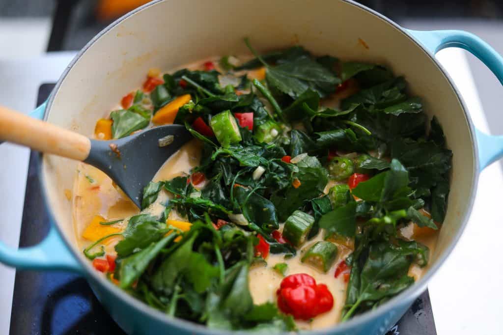 vegetables auteing in a pan