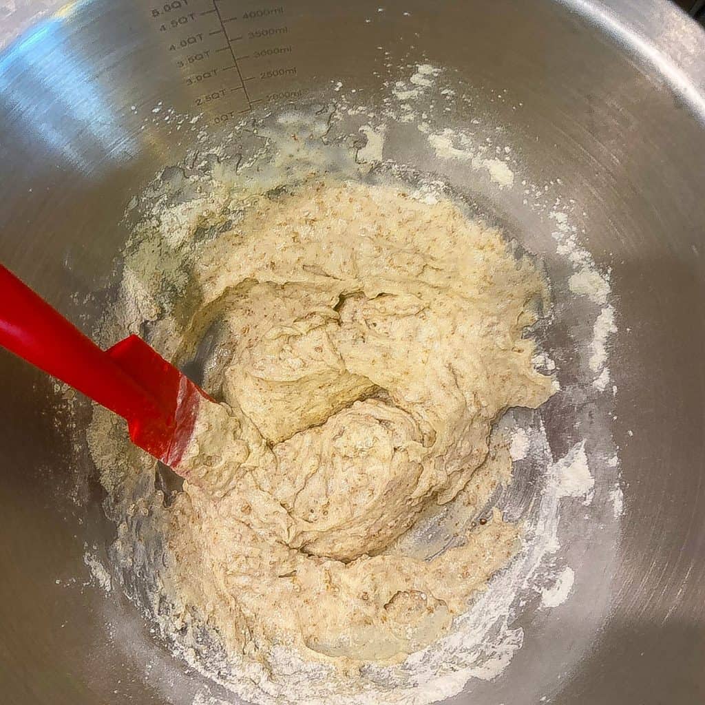 batter in a silver bowl