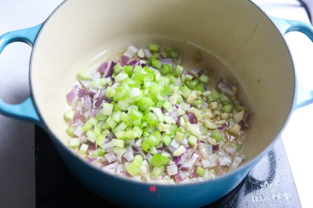 vegetables sauteing