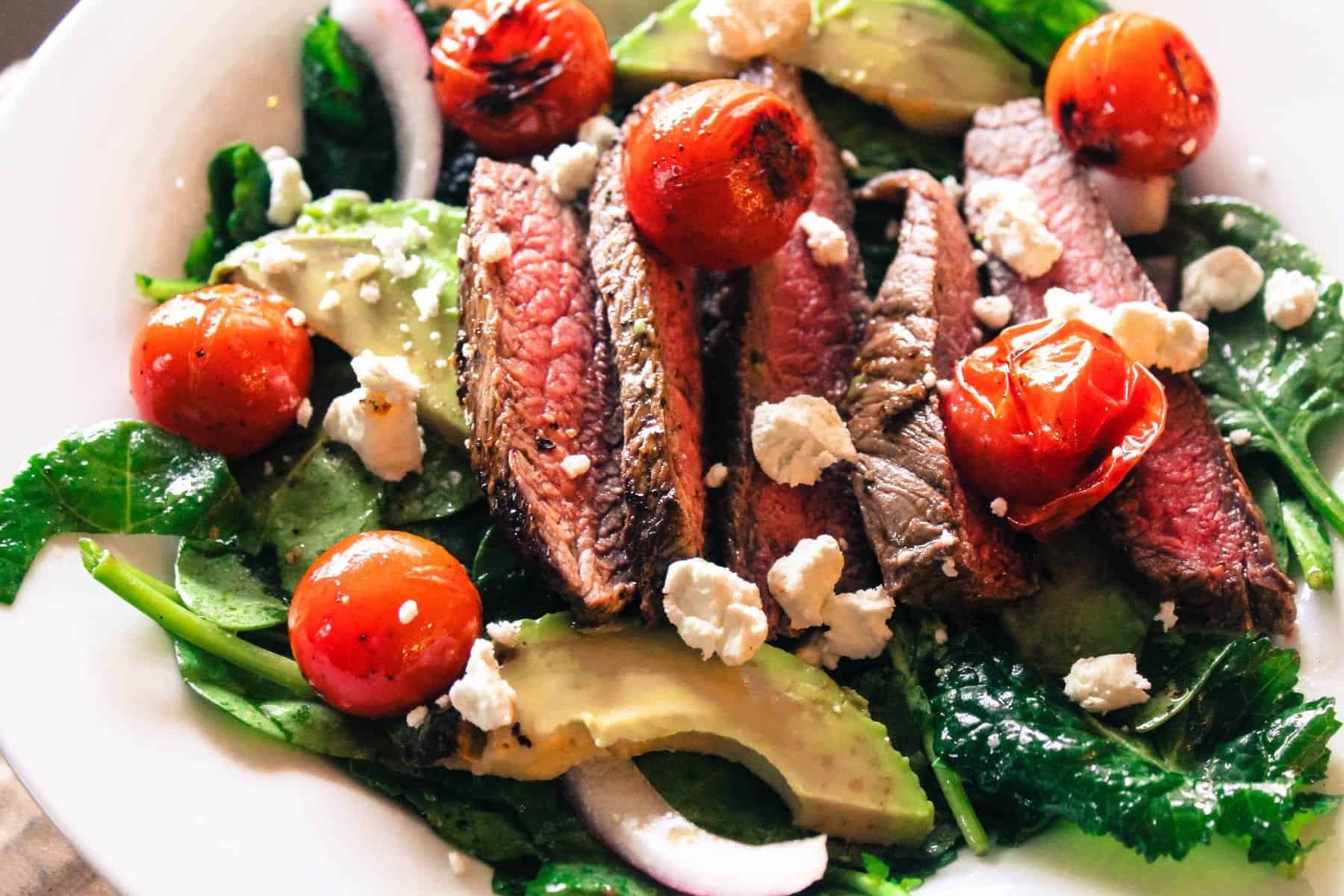 bison steak salad