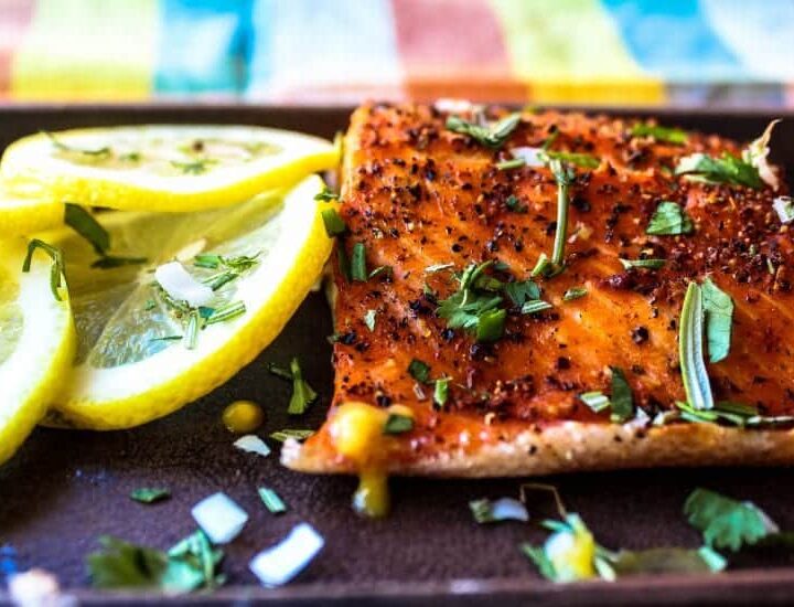 grilled trout with lemons
