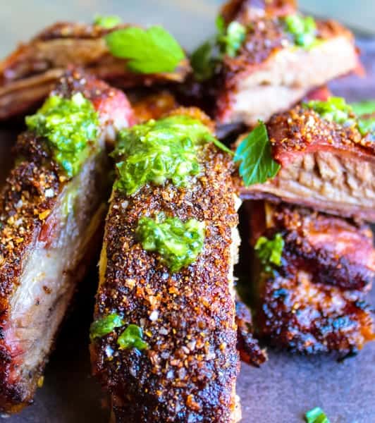 Slow Smoked Lamb Ribs with Fennel Rub