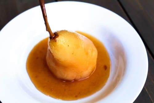wine poached pears