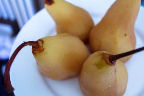 Wine Poached pears