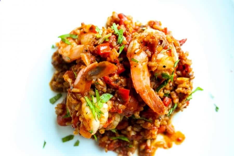 Red Rice with Shrimp