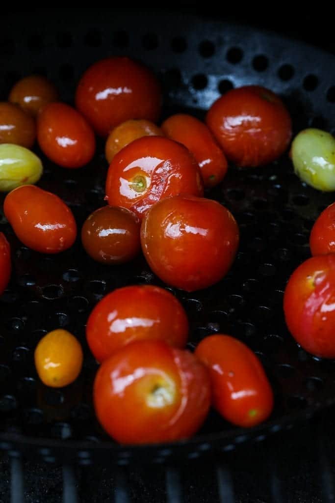 cherry tomatoes on the gril