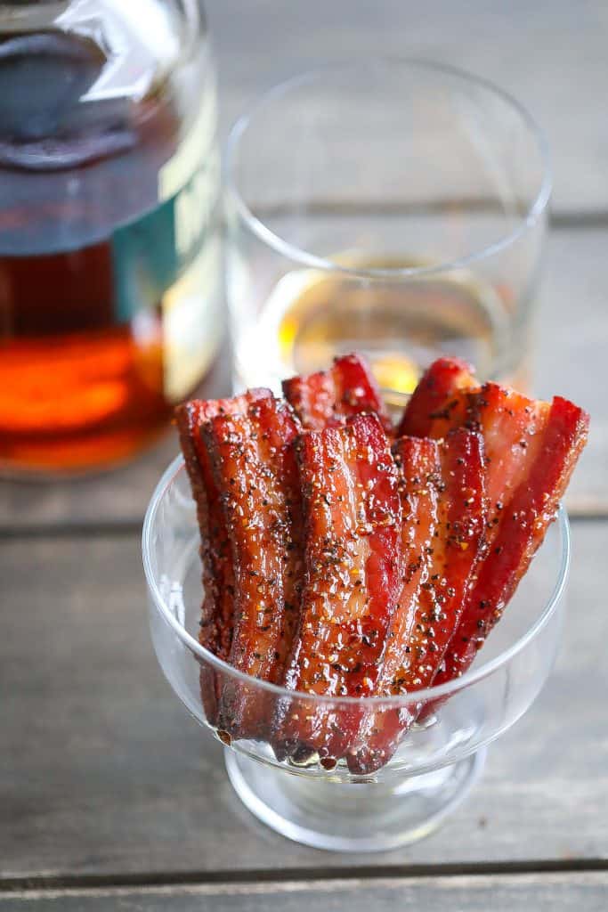bacon slices in a bowl