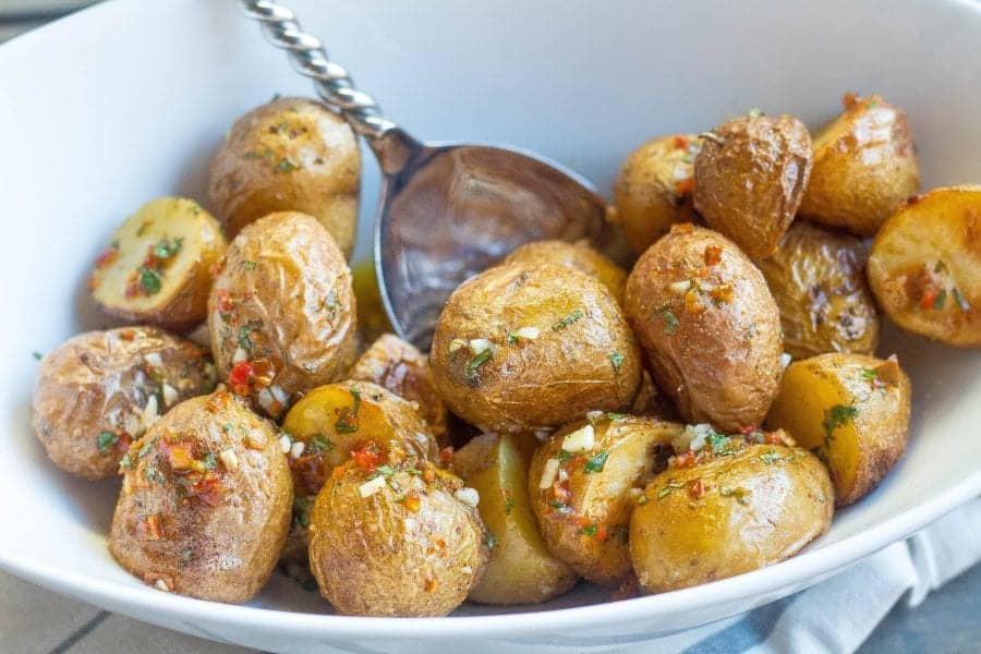 quick Roasted Potatoes with Chili Lime Sauce