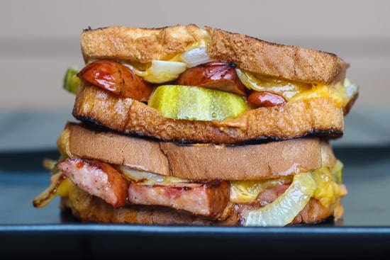 grilled cheese with andouille