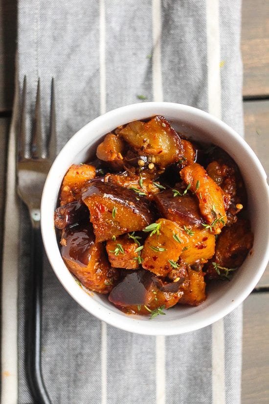 Stewed Eggplant with South African Braai Spice Rub