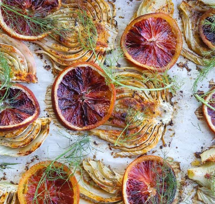 roasted fennel topped with citrus