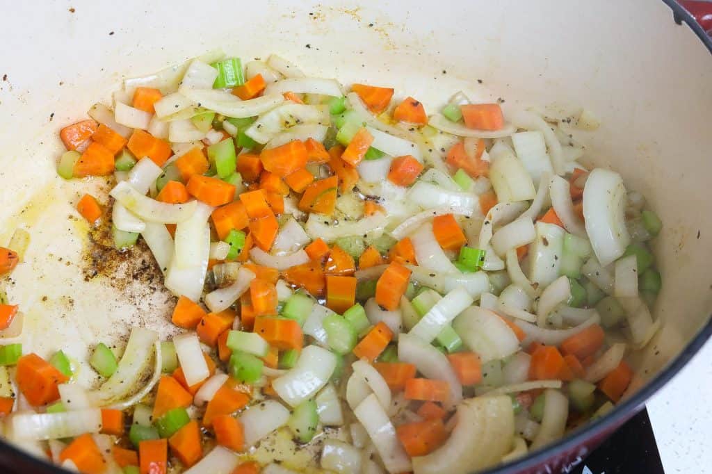 vegetables sauteing