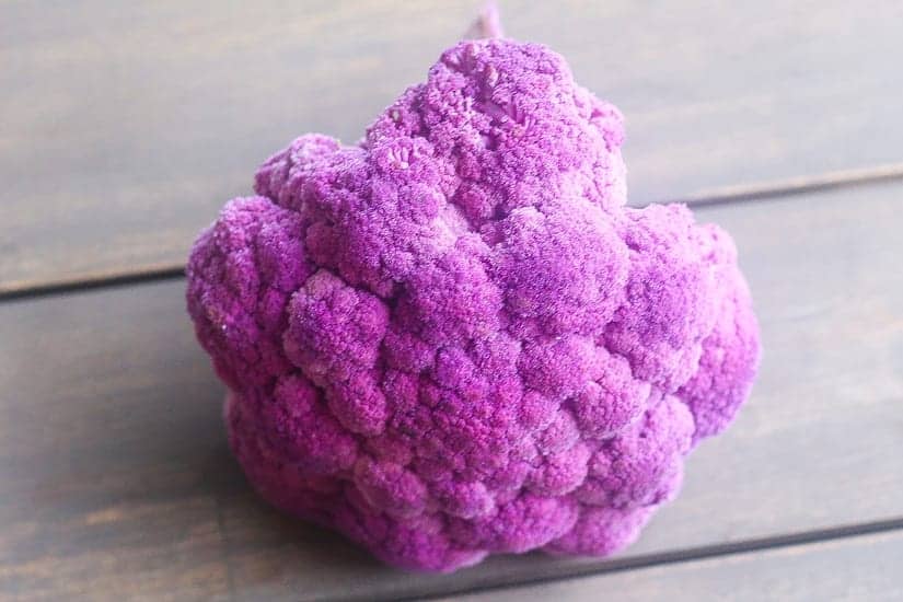 purple cauliflower on a table