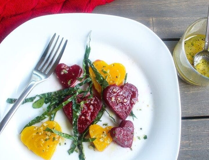 roasted beets salad with kale and vinaigrette #beets #salad www.foodfidelity.com