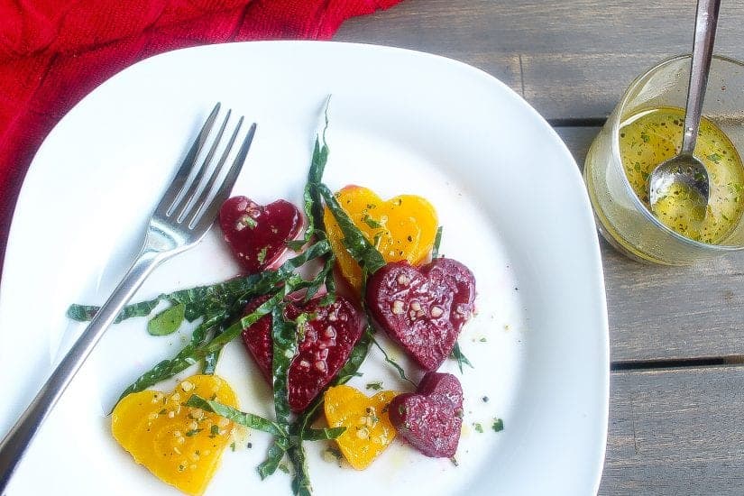 roasted beets salad with kale and vinaigrette #beets #salad www.foodfidelity.com