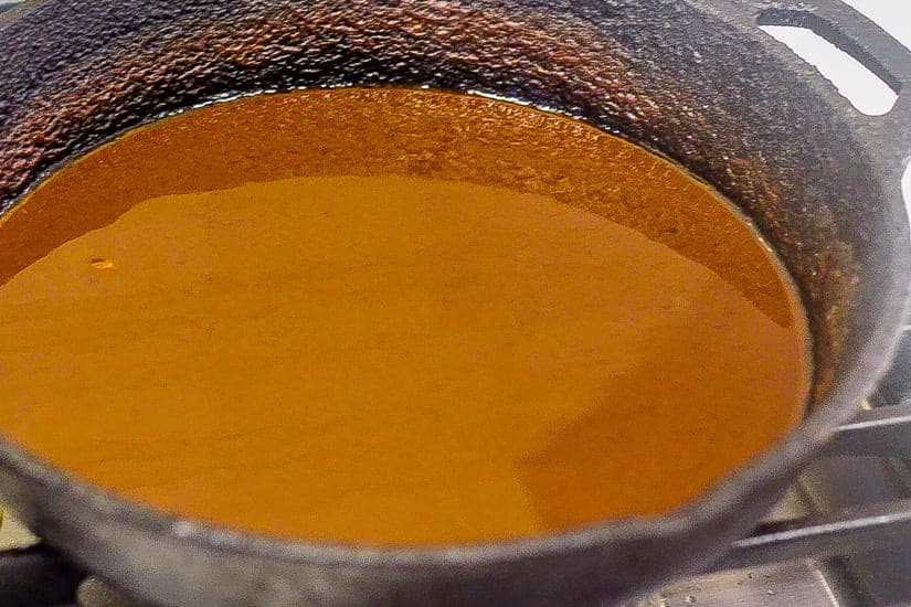 dark roux in skillet