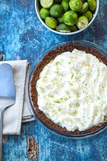 key lime pie with ginger snap crust