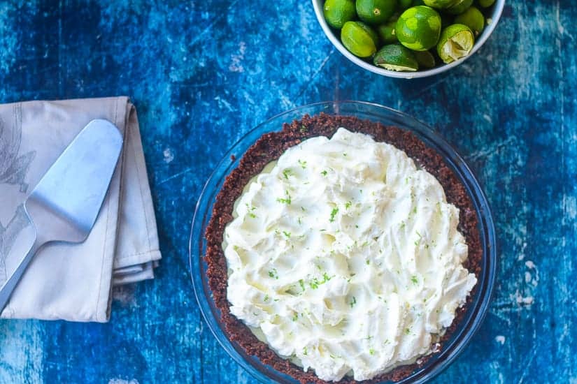 key lime pie with ginger snap crust