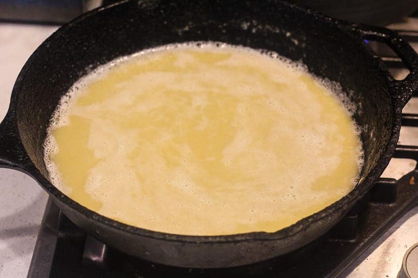 yellow roux in a skillet
