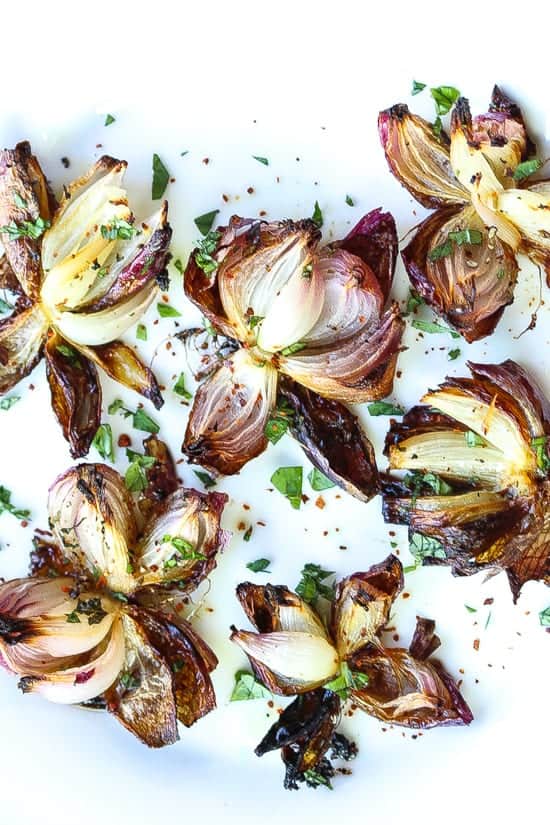 roasted red onion flowers