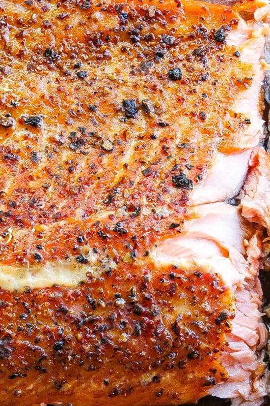 Smoked trout with course dry rub
