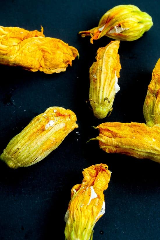 fried stuffed squash blossoms