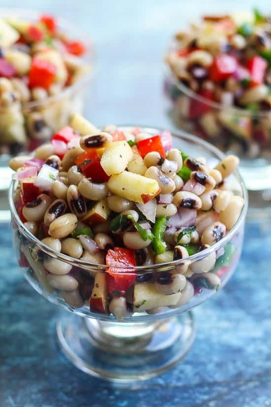 blackeyed pea salad in a bowl