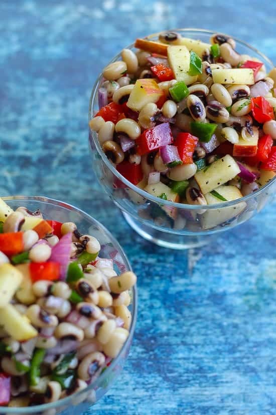 blackeyed pea salad in a bowl