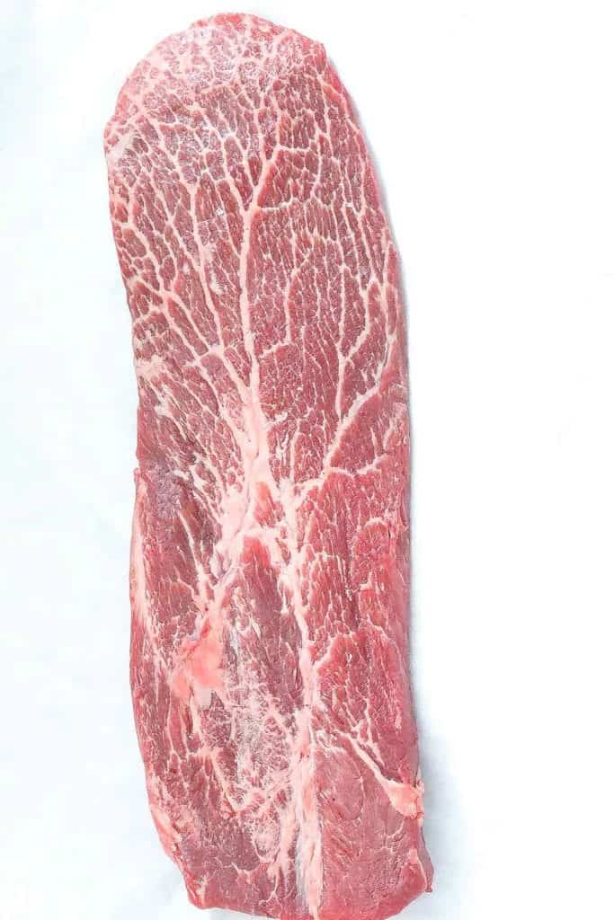 whole raw flat iron steak 