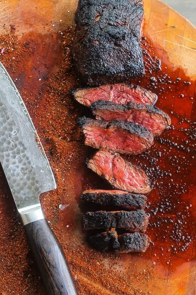 coffee rubbed hanger steak