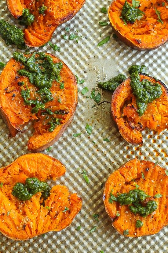 duck fat smashed sweet potatoes