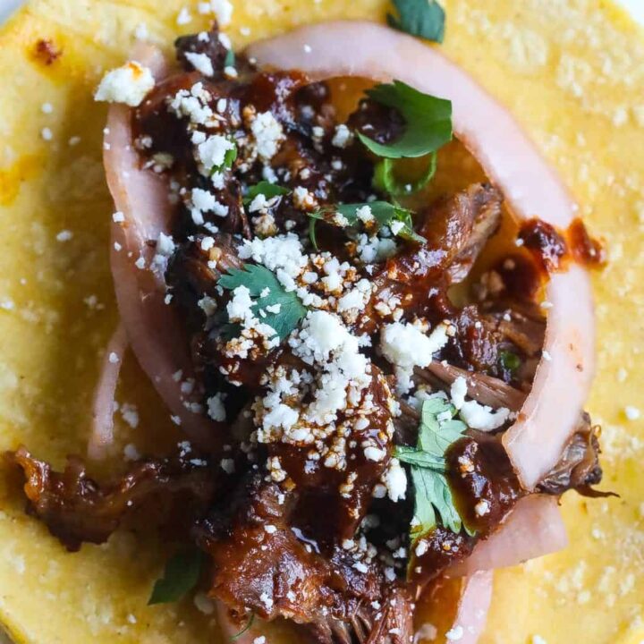 tacos made with braised beef oxtails