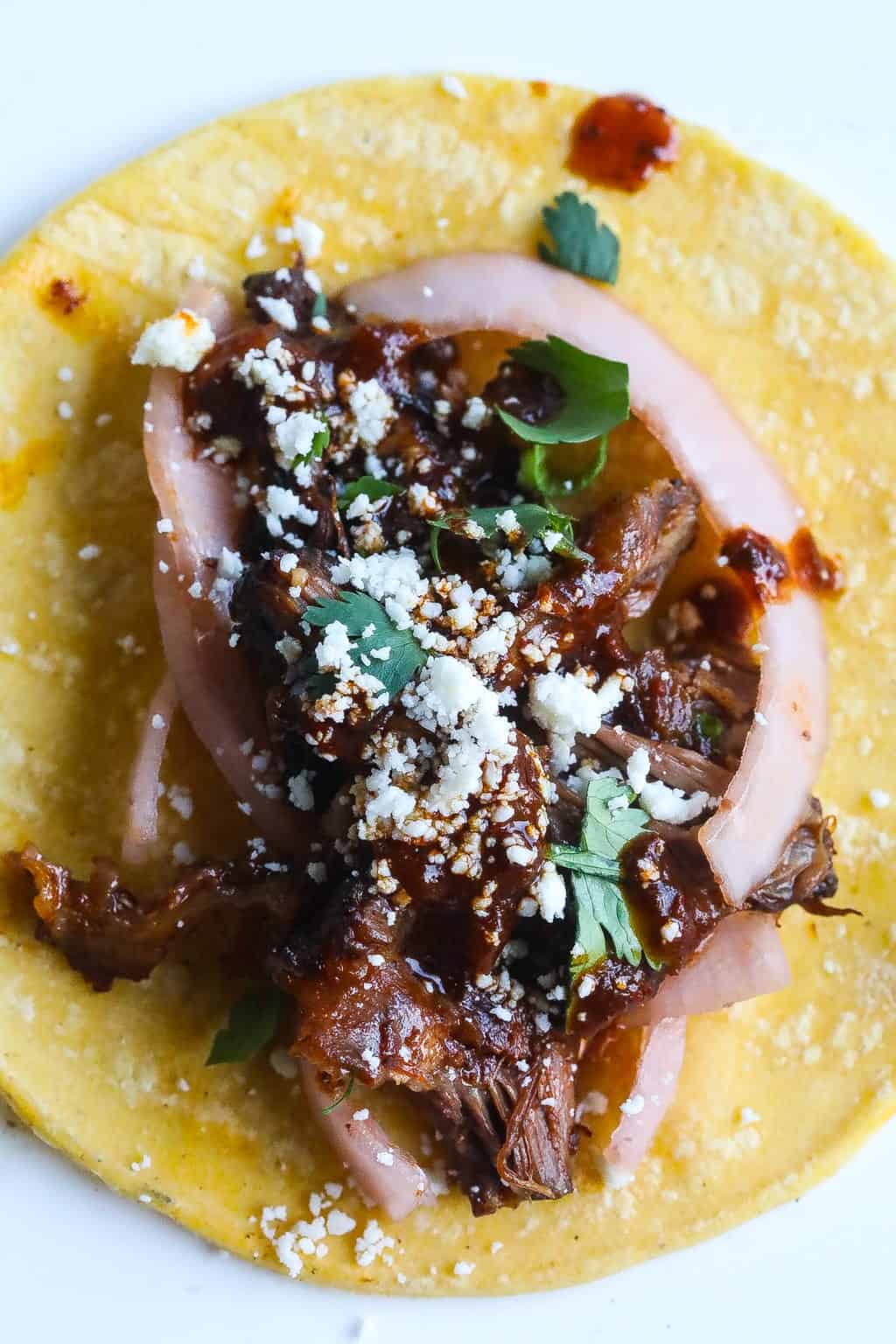 tacos made with braised beef oxtails