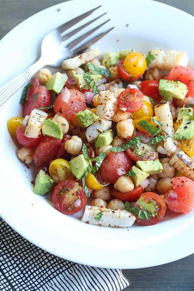 chickpea and calamari salad