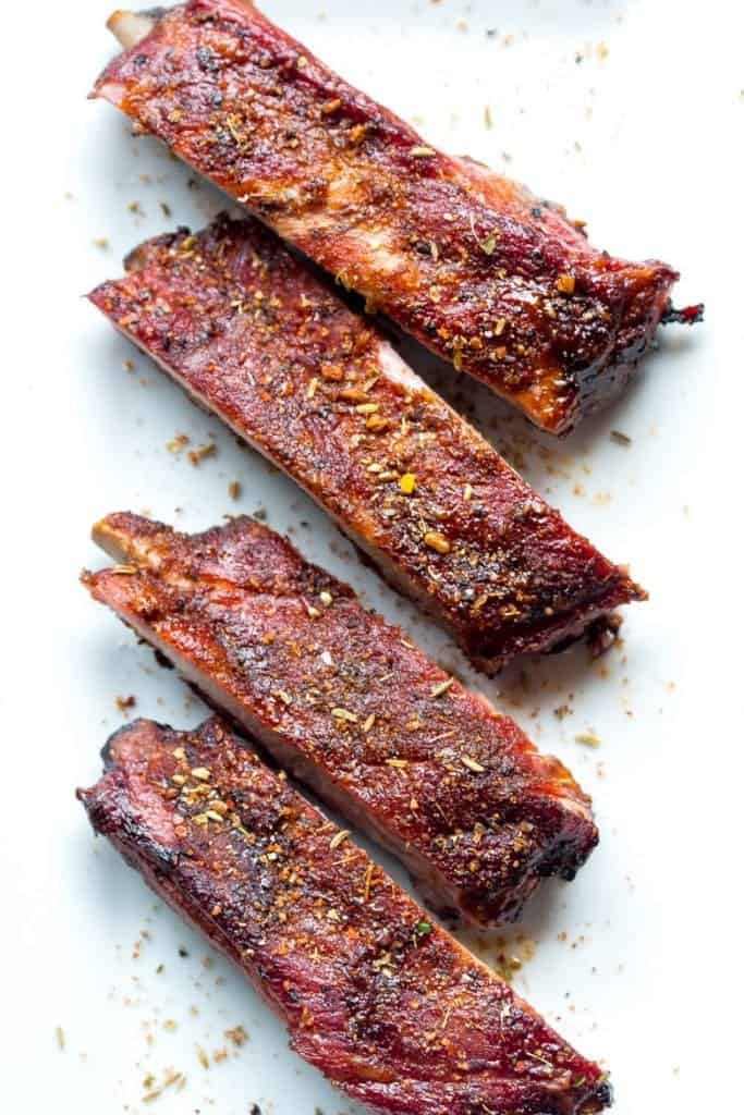 smoked pork ribs with African spice rub