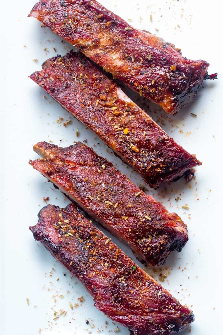 smoked pork ribs with African spice rub