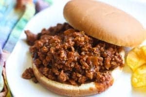 turkey sloppy joes on a plate