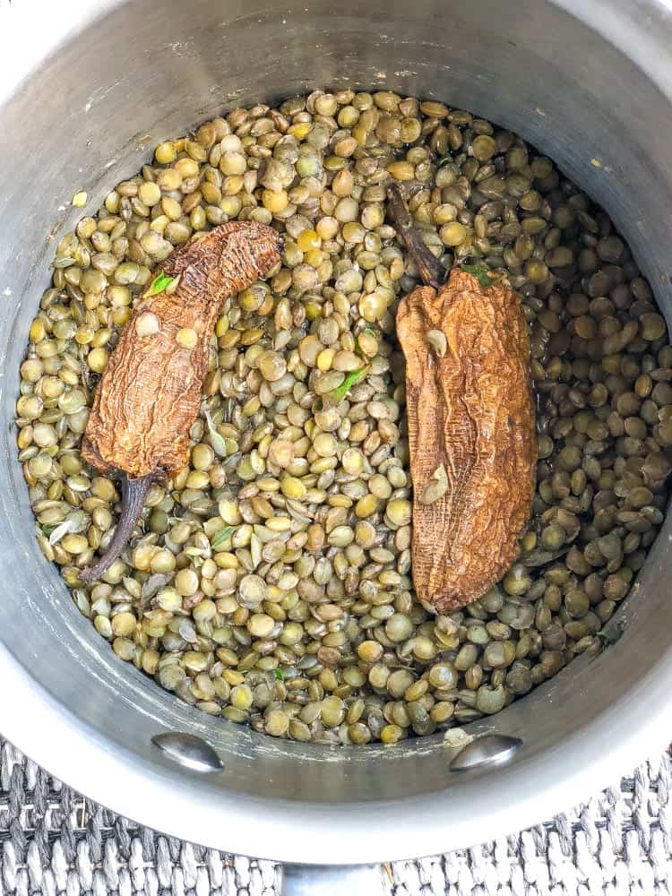 perfectly cooked chipotle lentils