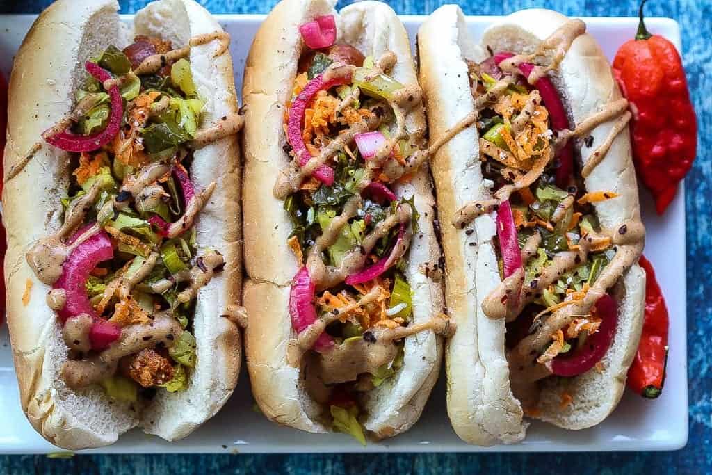 Grilled Link Hot Dogs with Homemade Pickle Relish Recipe