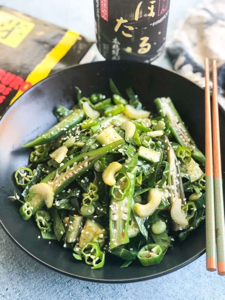 collard greens recipe with okra, cucumbers, and lima beans