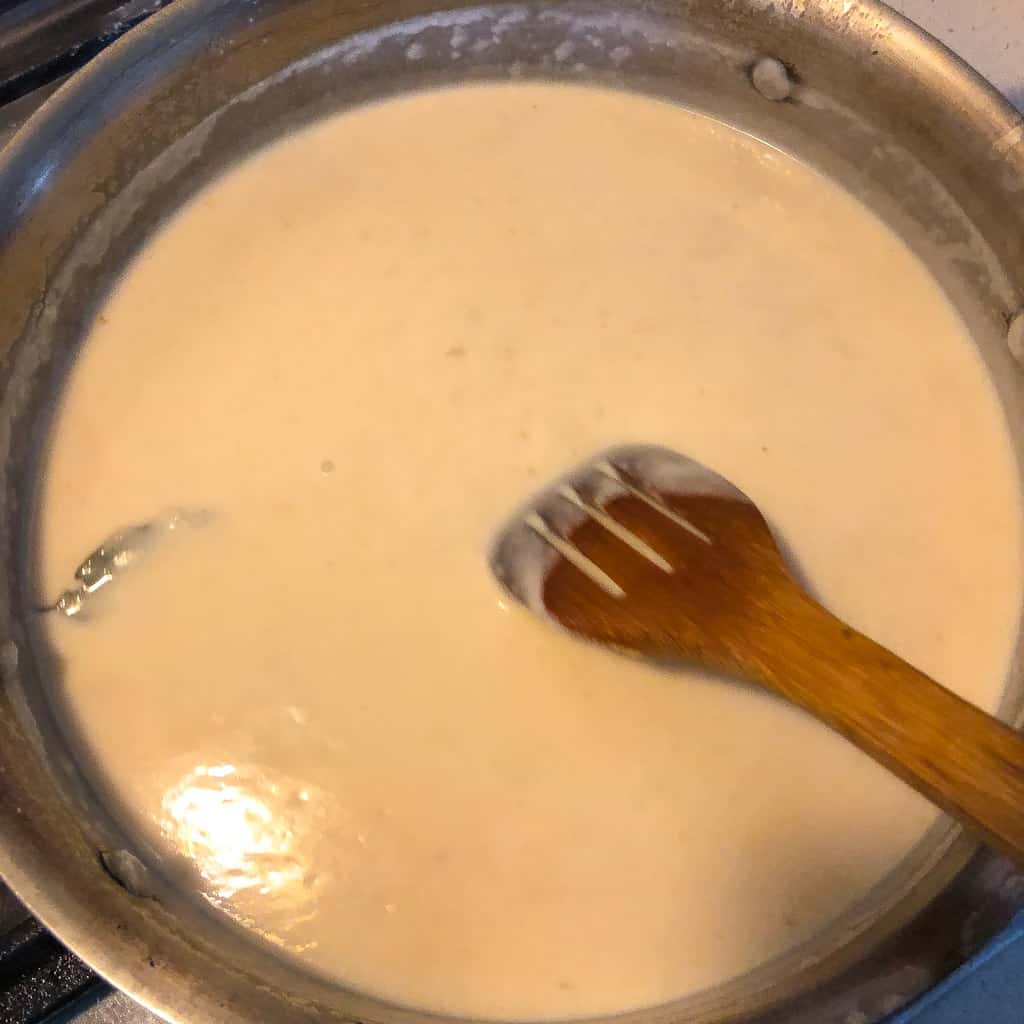 roux cooking in pan