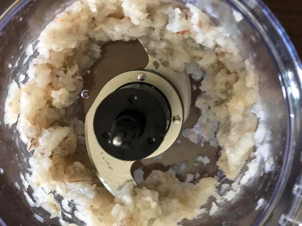 shrimp in a food processor