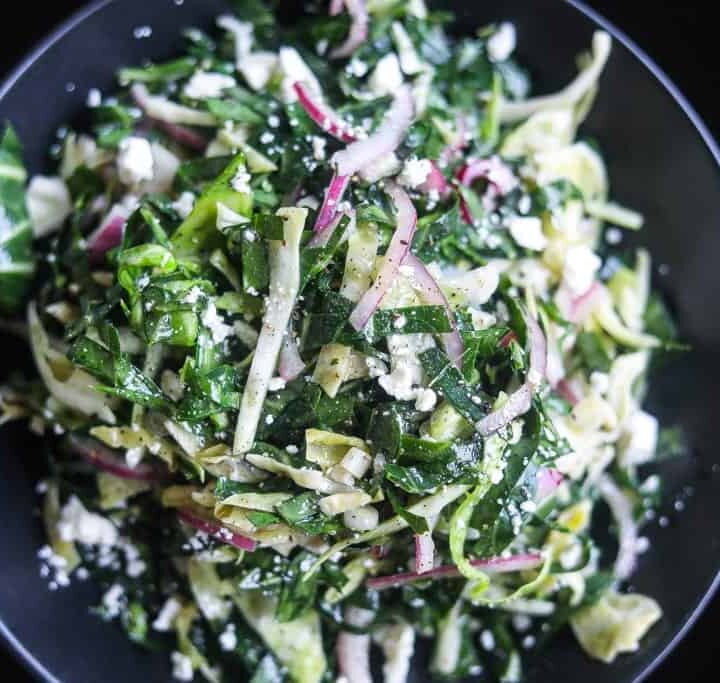 collard greens slaw in a bowl