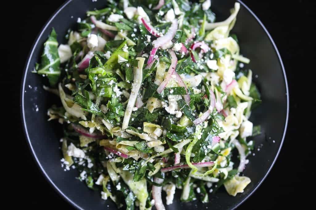 collard greens slaw in a bowl