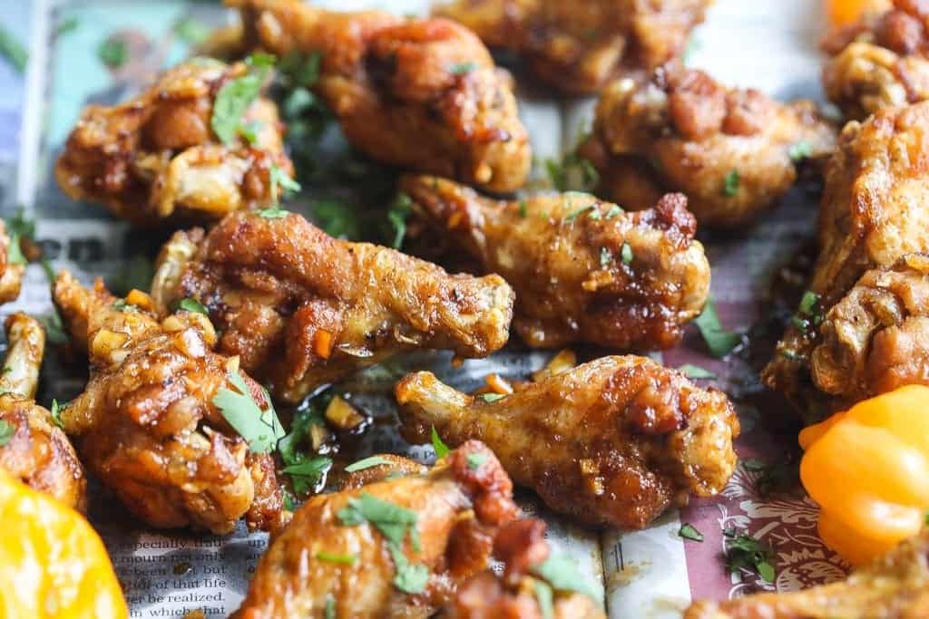 sticky Asian Jerk chicken wings 