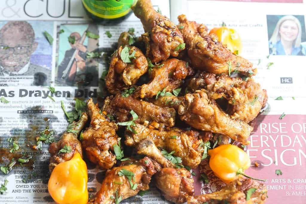 sticky Asian Jerk chicken wings