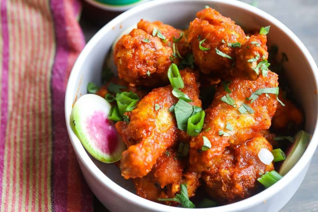 spicy chicken wings in harissa sauce